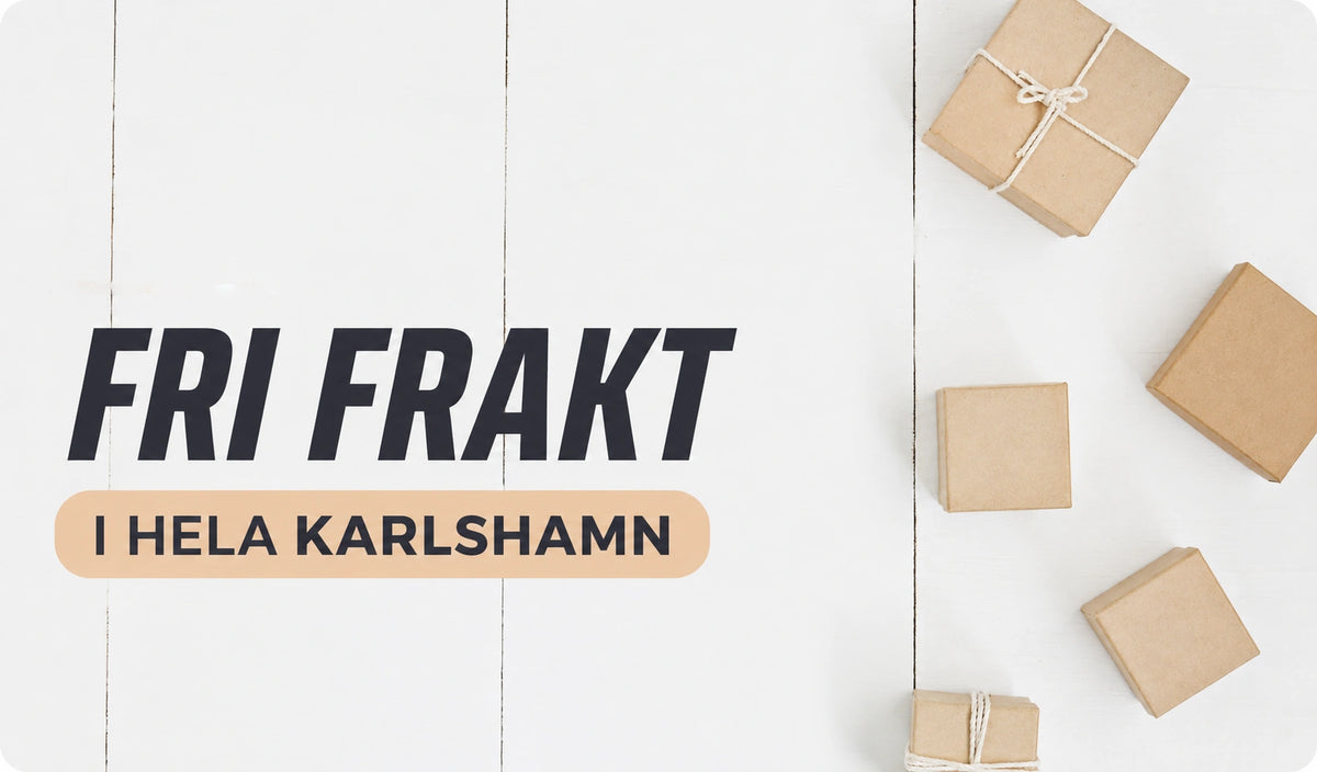 Fri frakt i hela Karlshamn – paket i brunt papper på en vit träbakgrund.
image.jpg