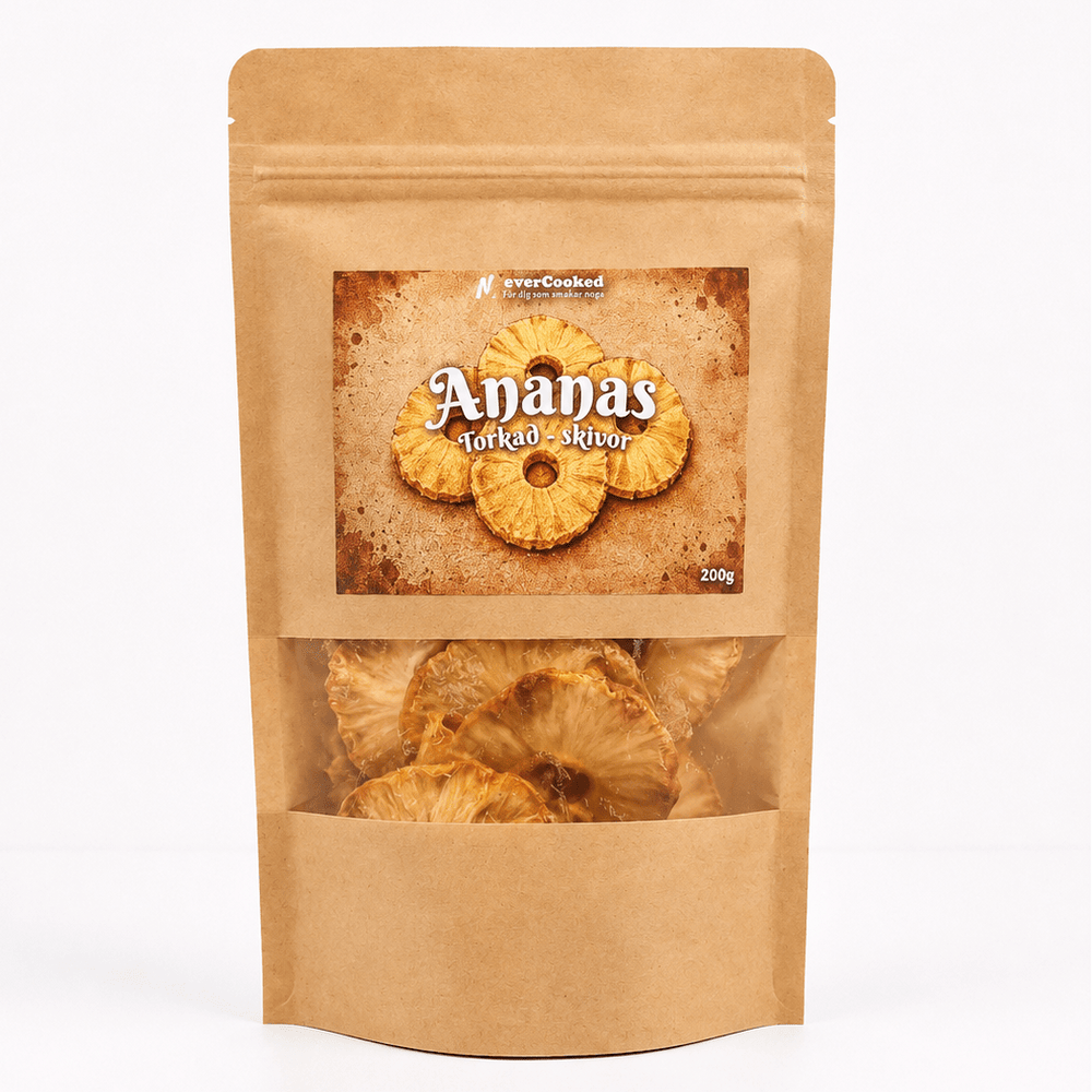 Torkade Ananasringar 200g - Never Cooked