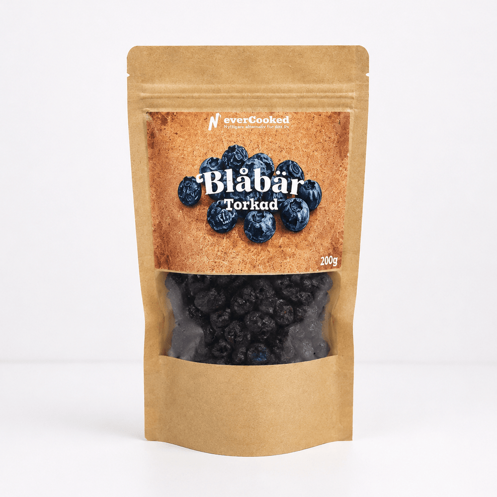 Torkade Blåbär - Sockrade 200g - Never Cooked