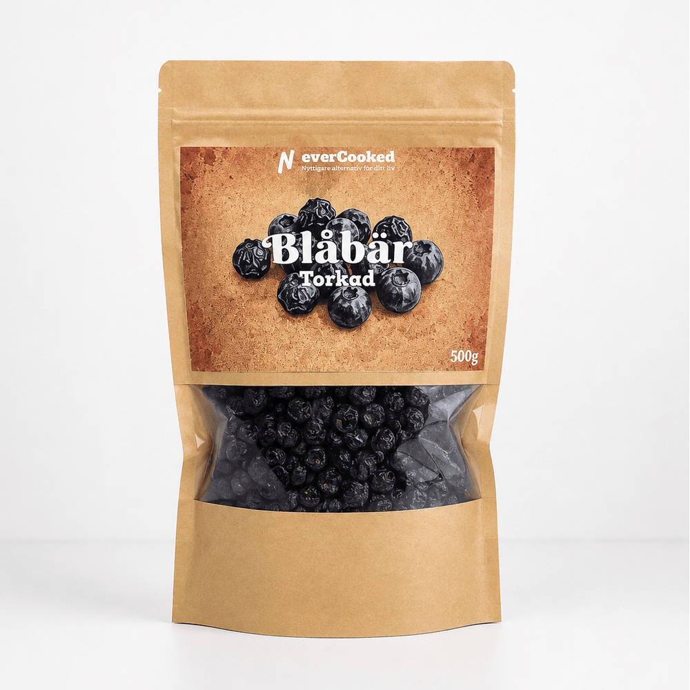 Torkade Blåbär - Sockrade 500g - Never Cooked
