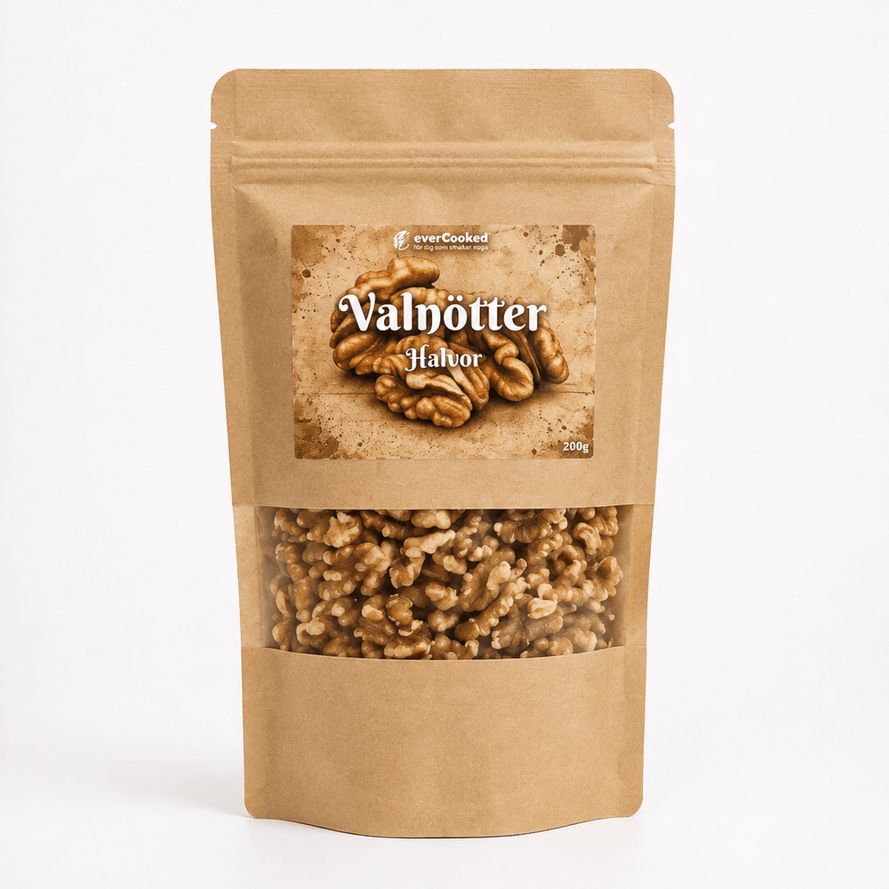 Valnötter i bitar RAW 200g - Never Cooked